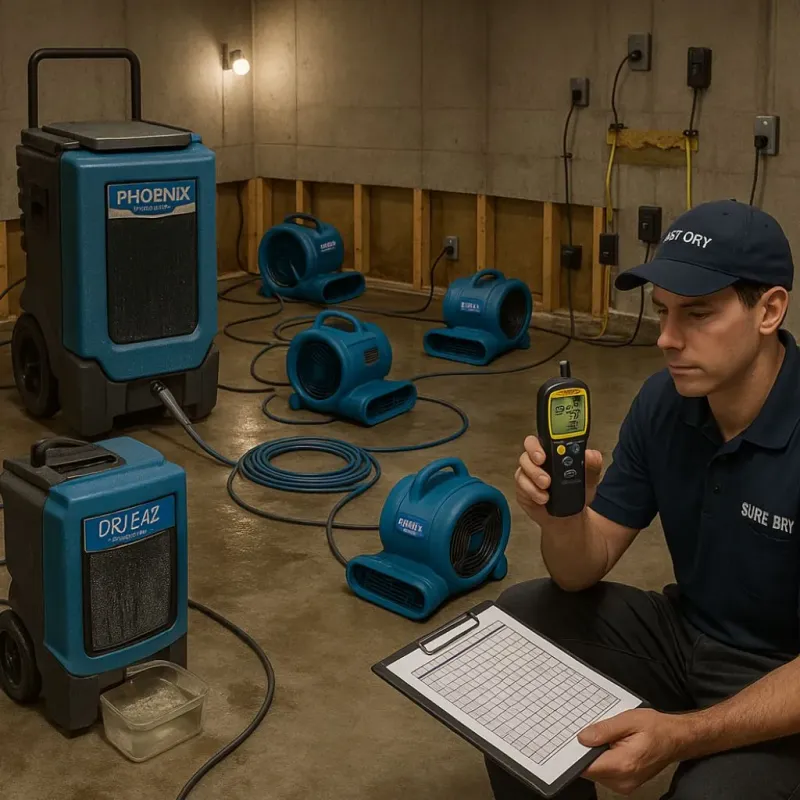 Structural Drying and Dehumidification process in Brices Creek, NC